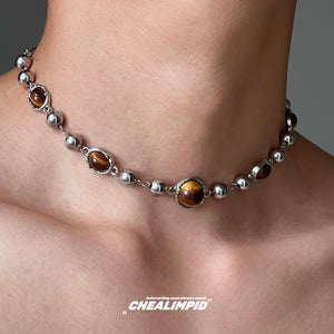Choker Brown Series Normcore Clavicle Chain Tigereye