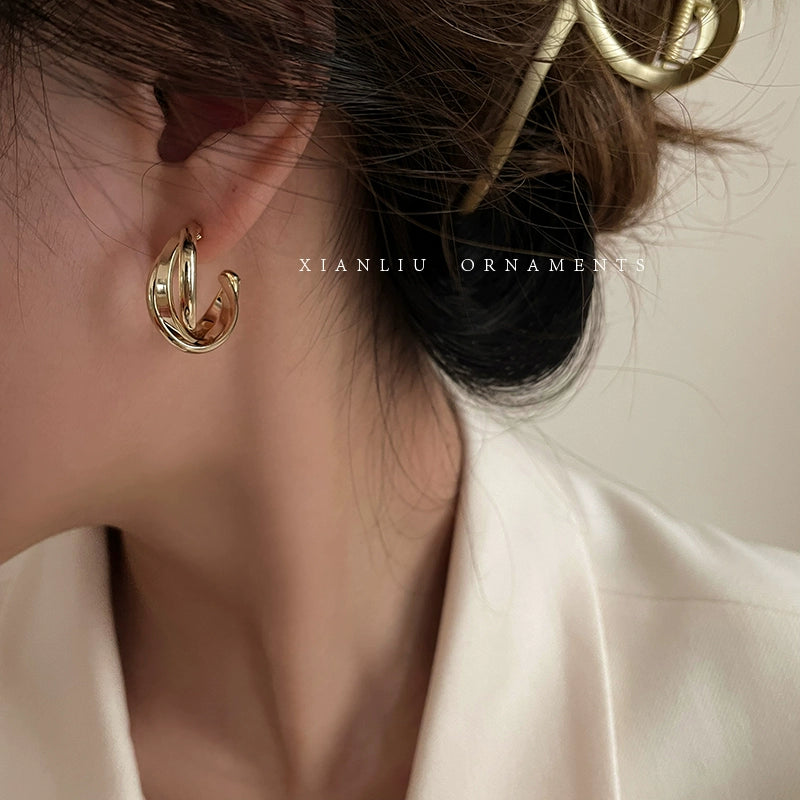 Accessible Luxury Hong Kong Style Best Selling Fancy Women's Metal Earrings