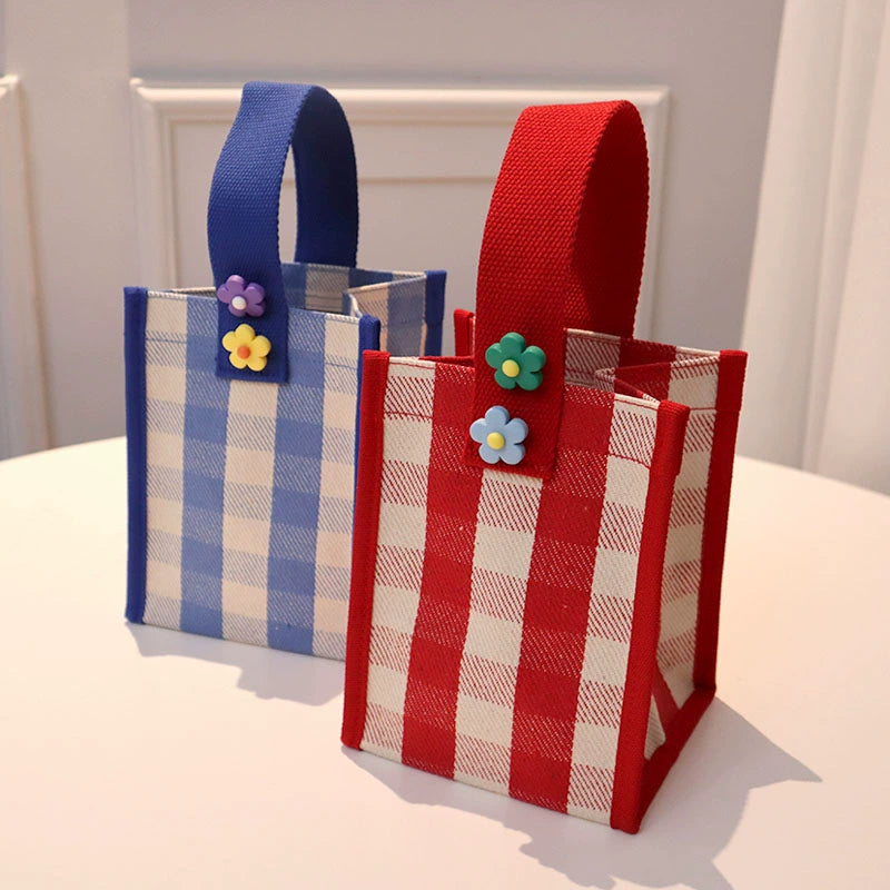 South Korea Gingham Waterproof Mini Gift Fashion Canvas Bag