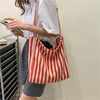 Stripes Spring/Summer Idle Style Tote Shoulder Canvas Bag