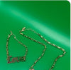 Gold Paperclip Link "Love" Script Necklace & Bracelet Matching Set