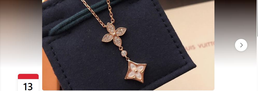 Rose Gold Crystal & Mother-of-Pearl Monogram Flower Y-Necklace