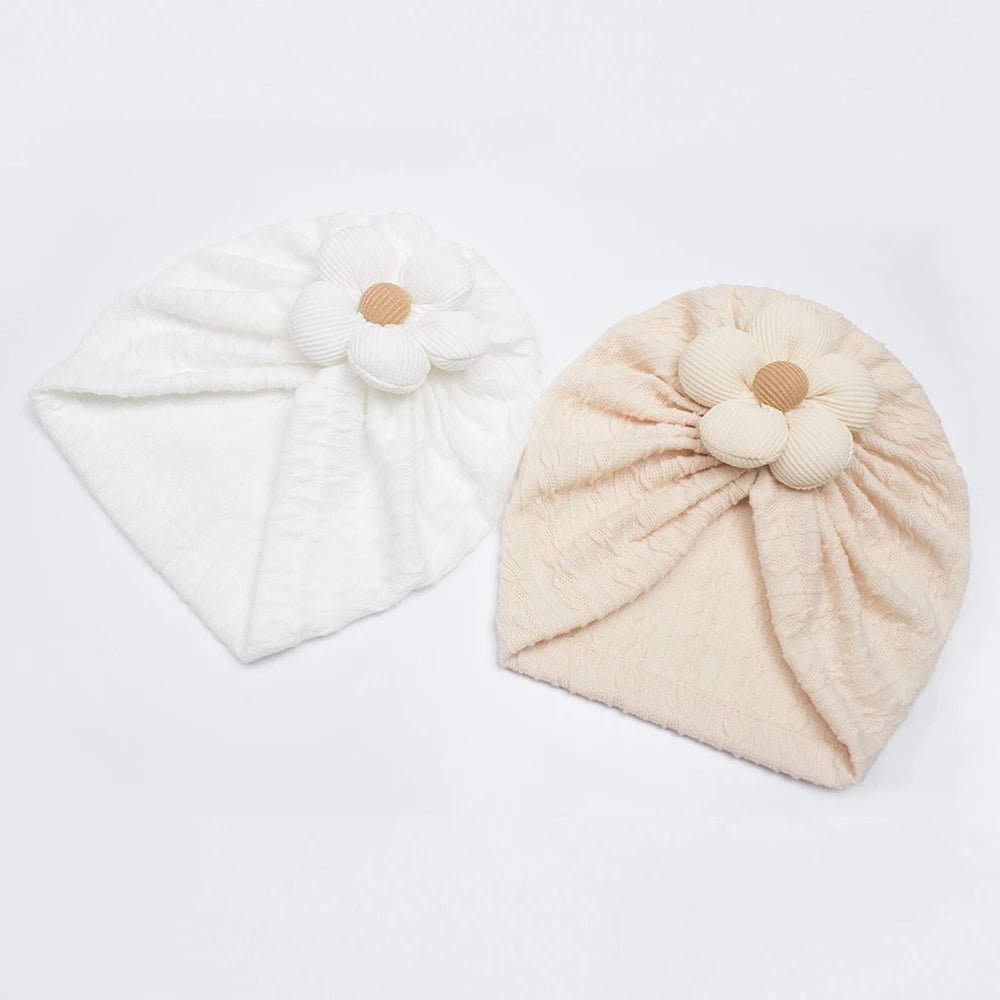 1PCS Antumn Winter Warm Flower Baby Girls Hat Newborn Beanie Kids Toddler Infant Turban Caps Hair Accessories Gifts