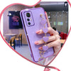 Wrist Bracelet Phone Case For Xiaomi 12 Pro 12X Case Luxury Heart Chain Plating Cover For Xiaomi 12 Pro Lite Case Mi12 12Pro 5G