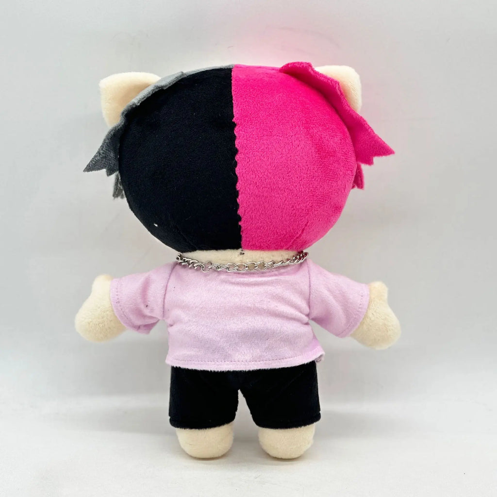 In Stock Travis Scott LIL PEEP Plush Anime Plush Toy Doll with Pink Clothes Necklace Stuffed Soft Plush Toys Fans Collect Gifts