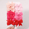 6pcs/10Pcs Kids Solid Color Ribbon Bows Hair Clips for Baby Girls Handmade Bowknot Hairpin Barrettes New Year Hair Accessories