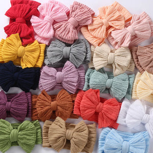 20 Colors Knit Baby Bow Headbands Solid Bowknot Headband For Baby Girls Turban Elastic Hairband Kids Headwear Hair Accessories