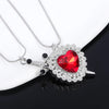 A Set Red Heart and Sword Couple Necklace Collarbone Chain Sword Necklace Fashion Accessories for Women Gift