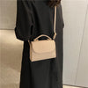 2024 new handbag felt bag crocodile pattern indentation niche fashion design small square bag shoulder bag