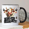 Cow Ceramic Coffee Mug Cartoon Cow 350ml Coffee Tea Cup Mug Farmhouse Coffee Milk Tea Mug Cup Home drinkware accessories