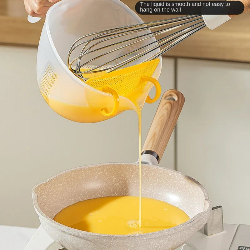 Filter measuring cup with graduated egg liquid filter screen, baking egg bowl, drain basket, rice bowl kitchen items