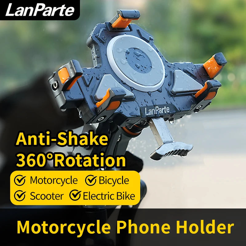 Lanparte Shockproof Motor Motorcycle Phone Holder Bike Mount Mobile Phone Handlebar Holder Rearview Mirror Phone Mount