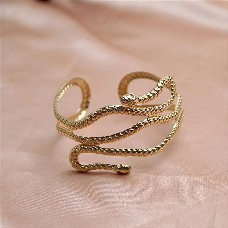 Fashion Chic Egypt Cleopatra Swirl Snake Butterfly Leaf Arm Cuff Armlet Armband Open Cuff Bangle Bracelet for Women Gift