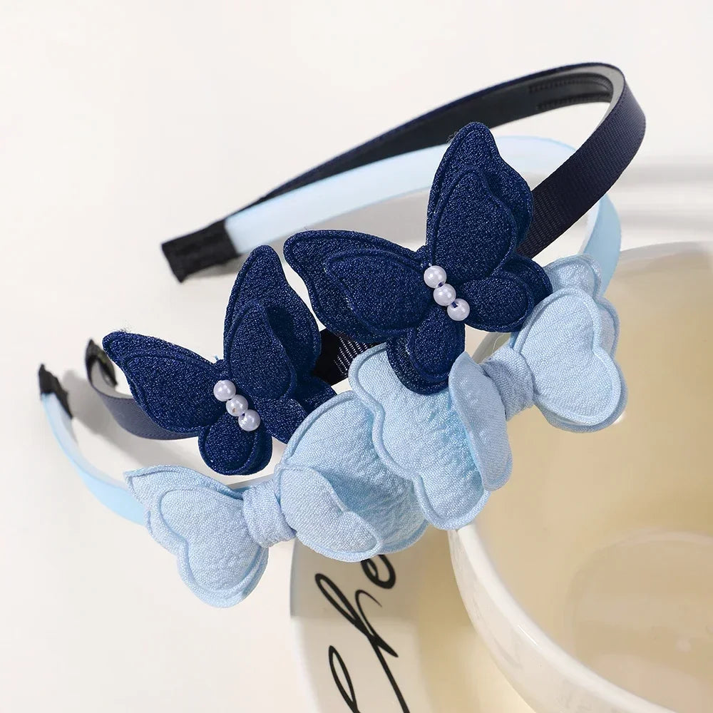 2Pcs/lot Butterfly Hair Bands Hair Hoop for Baby Girl Lovely Children's Headband Cute Bows Kids Headwear Hair Accessories Gift