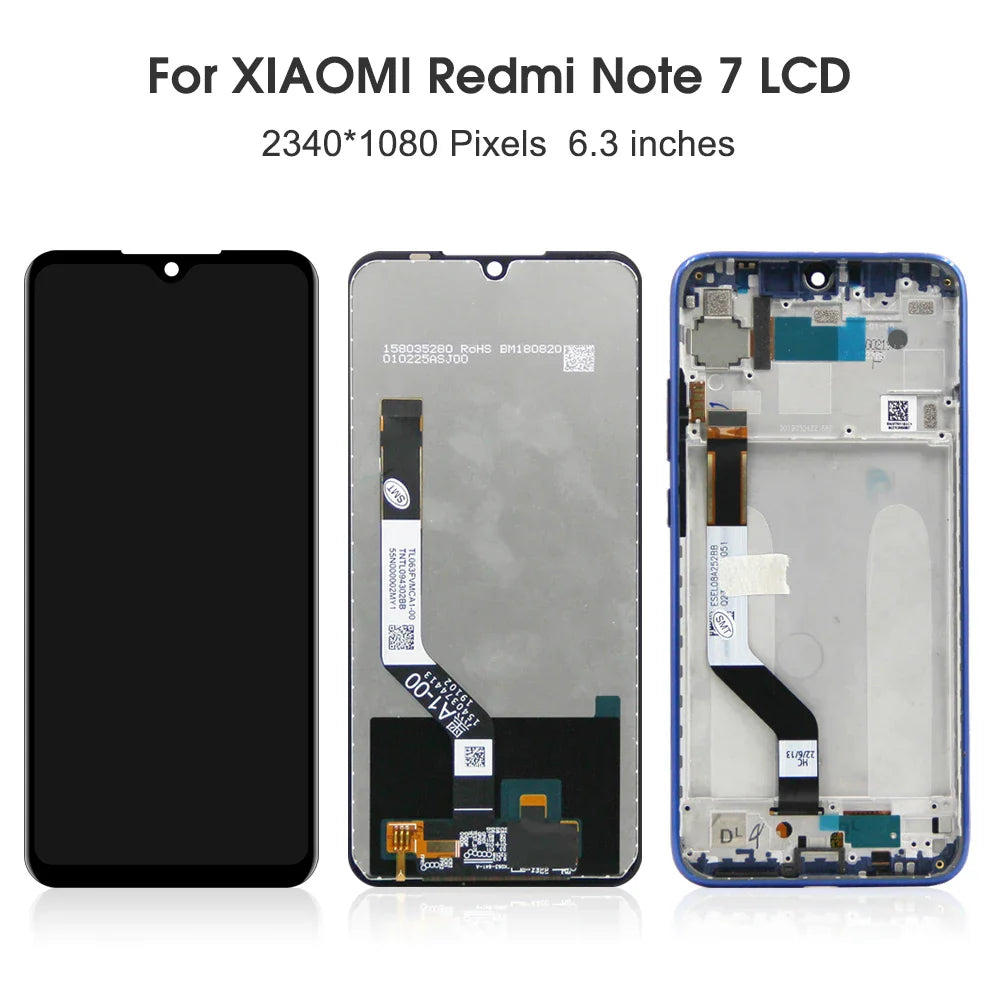 6.3''For Xiaomi Redmi Note 7 For  Redmi Note 7 Pro M1901F7G LCD Display Touch Screen Digitizer Assembly Replacement