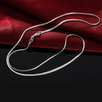 Load image into Gallery viewer, 40-75cm Length 925 Sterling Silver Necklace 2MM Charms Wedding Party Flat Snake Chain  Cute for Women Men Fashion Fit Pendant
