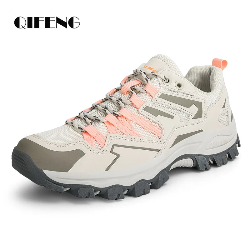 2023 Women Outdoor Casual Shoes Summer Breathable Mesh Hiking Sneakers Female Light Trekking Footwear Flat Fashion Climbing Work