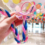Load image into Gallery viewer, Girls Hair Bow Kids Rainbow Hair Tie Princess Accessories Toddler Snowflake Elastics Baby Accessories No Damage Braid
