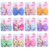 1 Pcs 4.5" jojo clip JoJo Bows Jojo Siwa Rainbow Printed Knot Ribbon Bow Hair Clip Children Hair Accessories  972-J