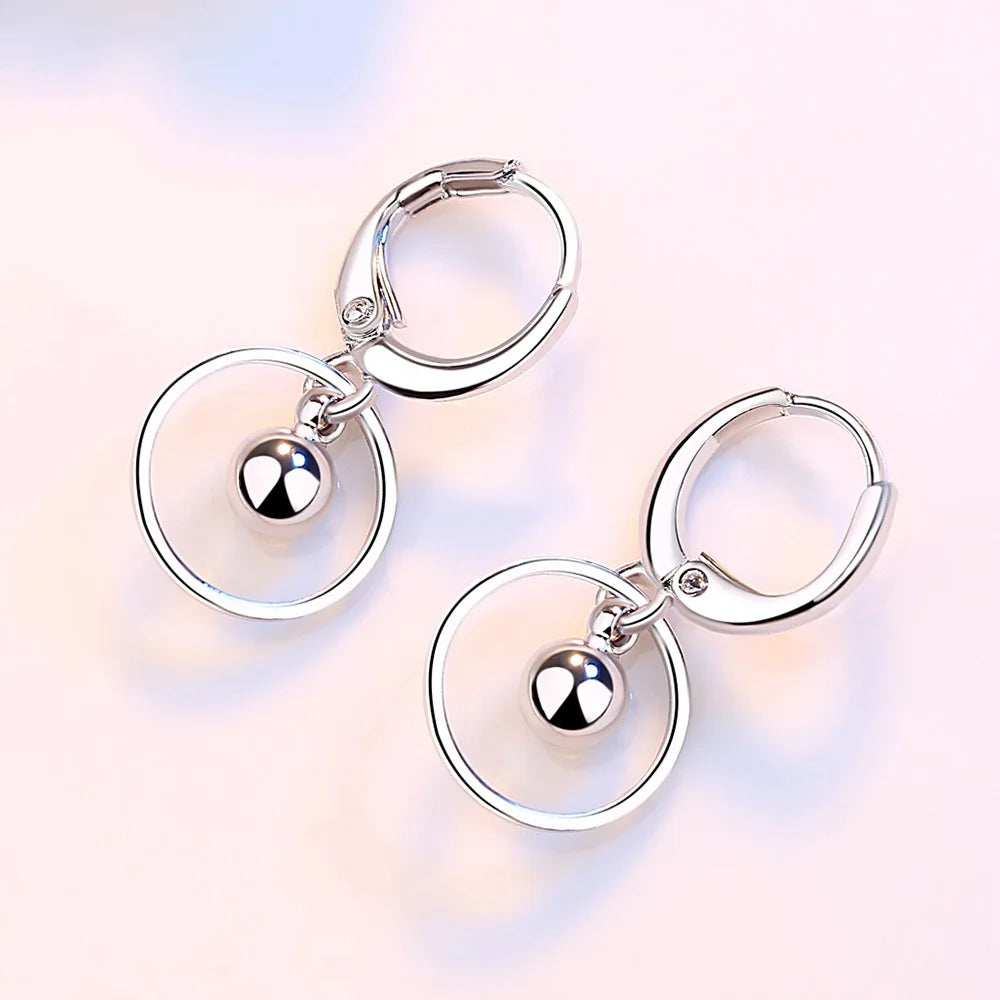 Fanqieliu 925 Silver Needle Lady's New Jewelry Round Drop Earrings FQL23580
