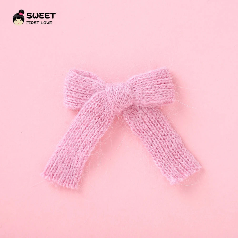 Wool Knit Hair Bows Cute Hairpins Girls BB Clips Sweet Hair Clips Barrettes Solid Clip Kids Headwear Fashion Hair Accessories