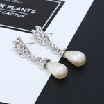 Load image into Gallery viewer, RAKOL Luxury Bride Pearl Crystal Jewelry Sets for Women Korean Temperament Short Collarbone Earring Necklace Set
