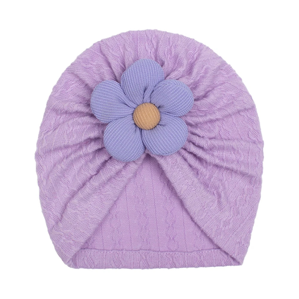 1PCS Antumn Winter Warm Flower Baby Girls Hat Newborn Beanie Kids Toddler Infant Turban Caps Hair Accessories Gifts