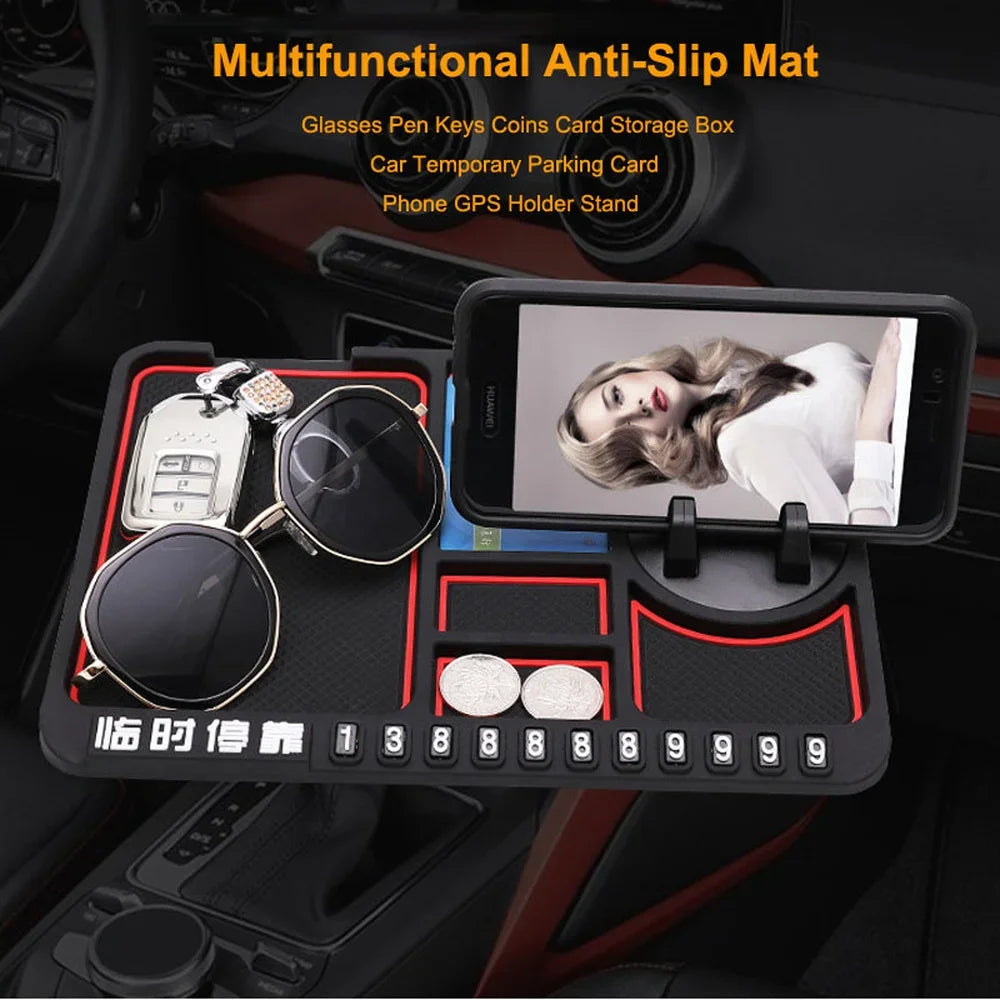 Silicone Car Anti-Slip Mat Auto Phone Holder Non Slip Sticky Anti Slide Dash Phone Mount Parking Number Card Car Pad Mat Gadget