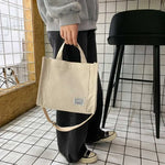 Load image into Gallery viewer, Corduroy Crossbody Tote Bag, Women's Square Crossbody Bag, Casual Tote Bag, Shoulder Bag, Travel Organiser Bag
