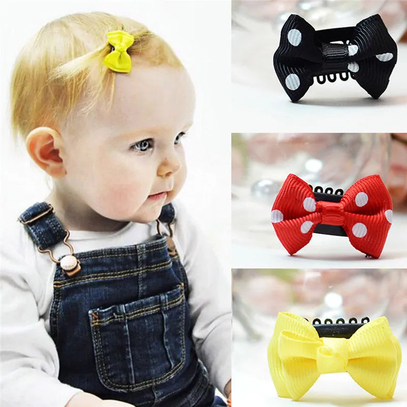 10/20Pcs Candy Color Baby Mini Small Bow Hair Clips Safety Hair Pins Barrettes for Children Girls Kid Hair Accessories Wholesale