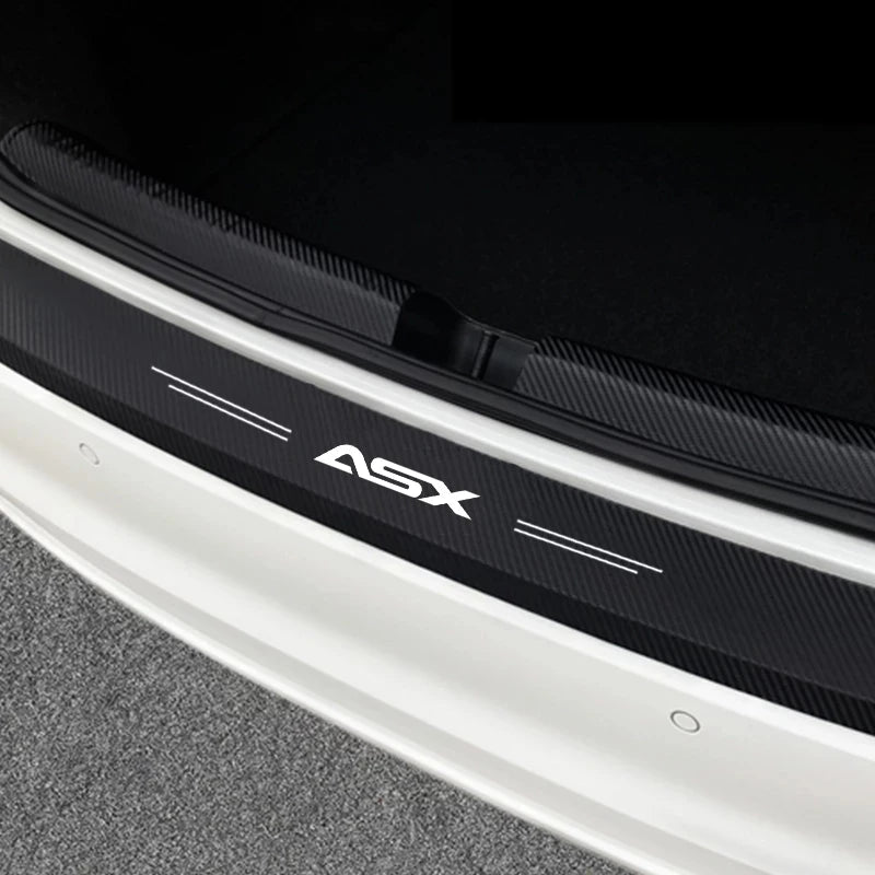 Car Door Threshold Scuff Plate For Mitsubishi ASX 2010-2023 Carbon Fiber Decals Car Trunk Rear Bumper Stickers Car Accessories