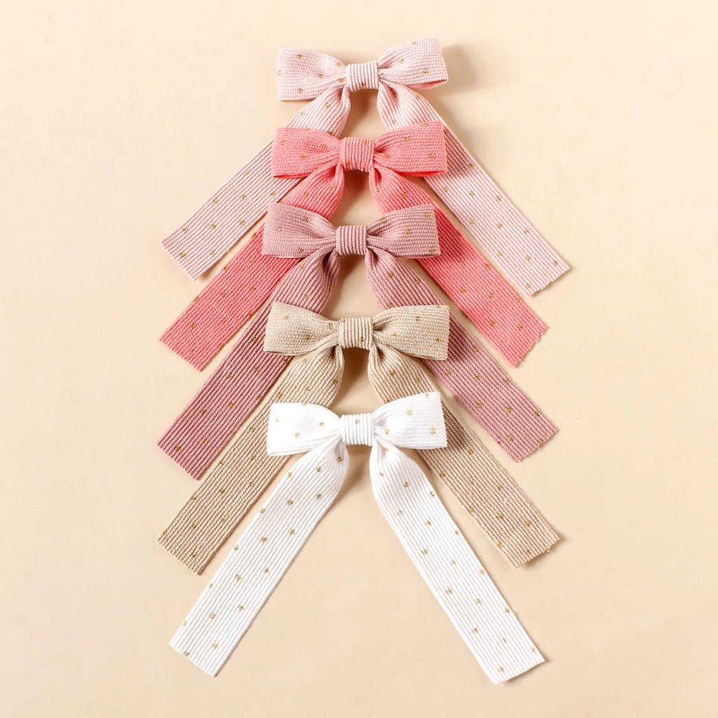 Hair Clips for Girls Corduroy Glitter Long Tail Bows Baby Hairpin Lovely Children Hair Accessories Kids Barrette Headwear