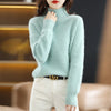 Autumn and Winter 2022 New 100% Mink Cashmere Women's Sweater Knitted Long Sleeve Pullover High Neck Soft Fashion Top