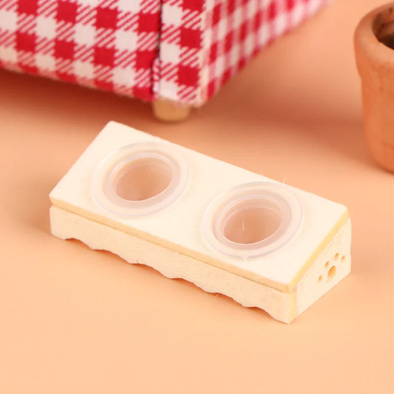 1 Set 1/6 1/12 Scale Dollhouse Miniature Pet Dog Cat Food Bowl Model Pet Supplies Decor Toy Doll House Furniture Accessories