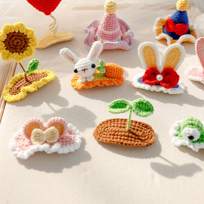 Knitted Woolen Baby Barrettes Cartoon Rabbit Little Girls Hairpins Puppy Cat Toddler Hair Clip Kids Grooming Hair Accessories