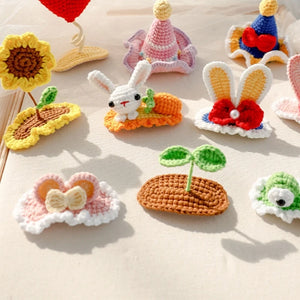 Knitted Woolen Baby Barrettes Cartoon Rabbit Little Girls Hairpins Puppy Cat Toddler Hair Clip Kids Grooming Hair Accessories