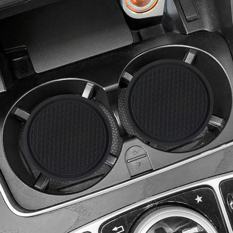 Black Car Auto Cup Holder PVC Anti Slip Insert Coasters Pads Interior Accessories Universal Fits Perfectly For Most Cups Cup Mat