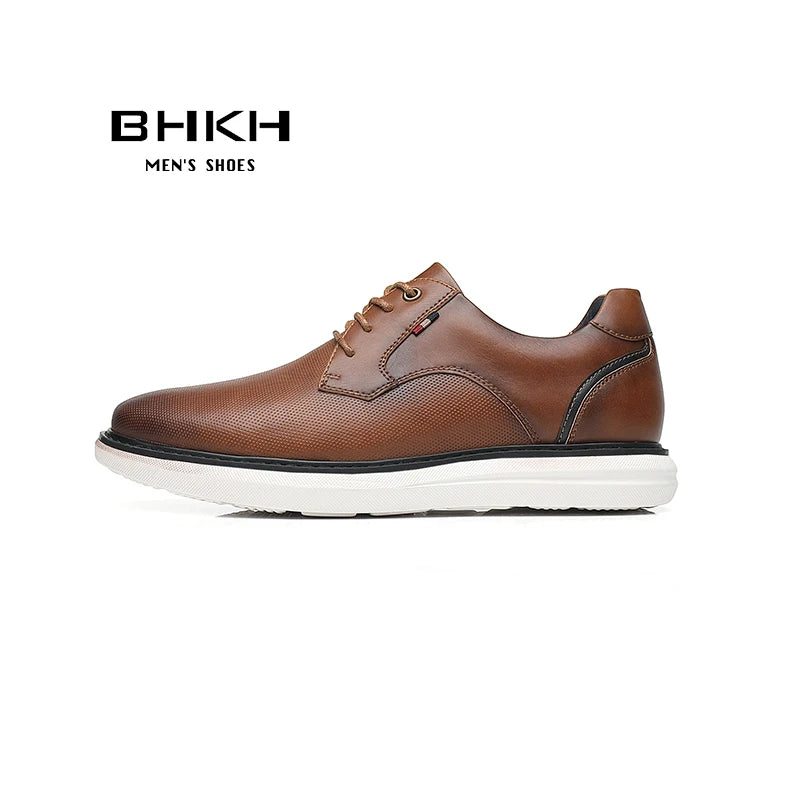 2024 Spring/Summer New Men Shoes Comfy Luxury Brand Men Casual Shoes Lace Up Business Style Dress Shoes BHKH Men Shoes