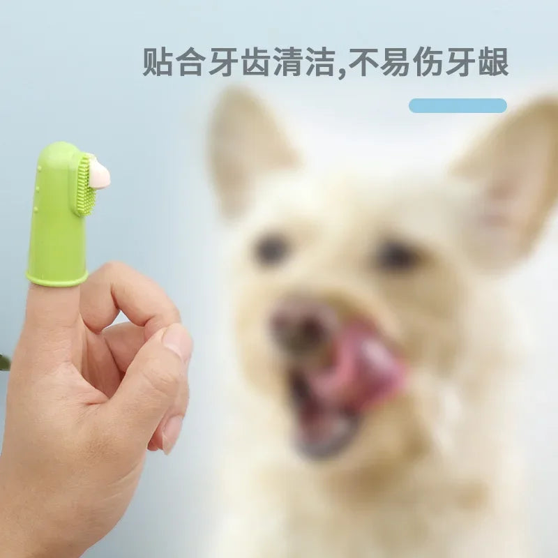 1 Pcs Soft Pet Finger Dog Toothbrush Dog Brush Bad Breath Tartar Teeth Tool Dog Accessories Cleaning Supplies pet products