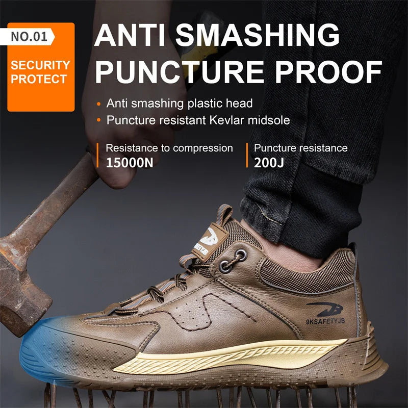 Insulation 6KV Male Composite Toe Work Shoes Sneakers Indestructible Anti-smash Anti-puncture Leather Safety Shoes