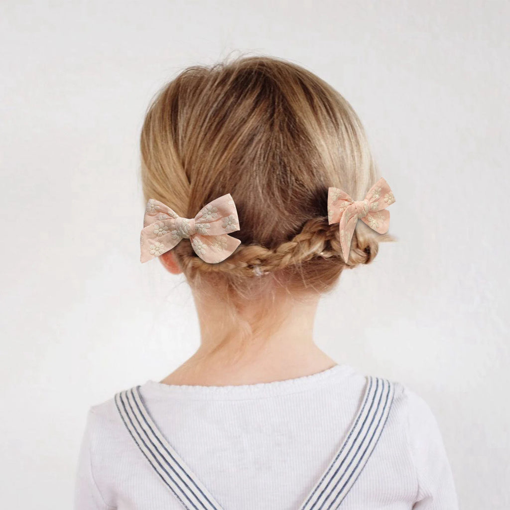 4Pcs/set Solid Hair Bows Clips For Baby Girls Cotton Bowknot Hairpins Barrette New Headwear Bow Clips Kids Hair Accessories Gift