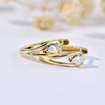 Load image into Gallery viewer, Huitan Minimalist Hoop Earrings with Pear Cubic Zirconia Chic Circle Earrings for Women Gold Color Temperament Girls Jewelry
