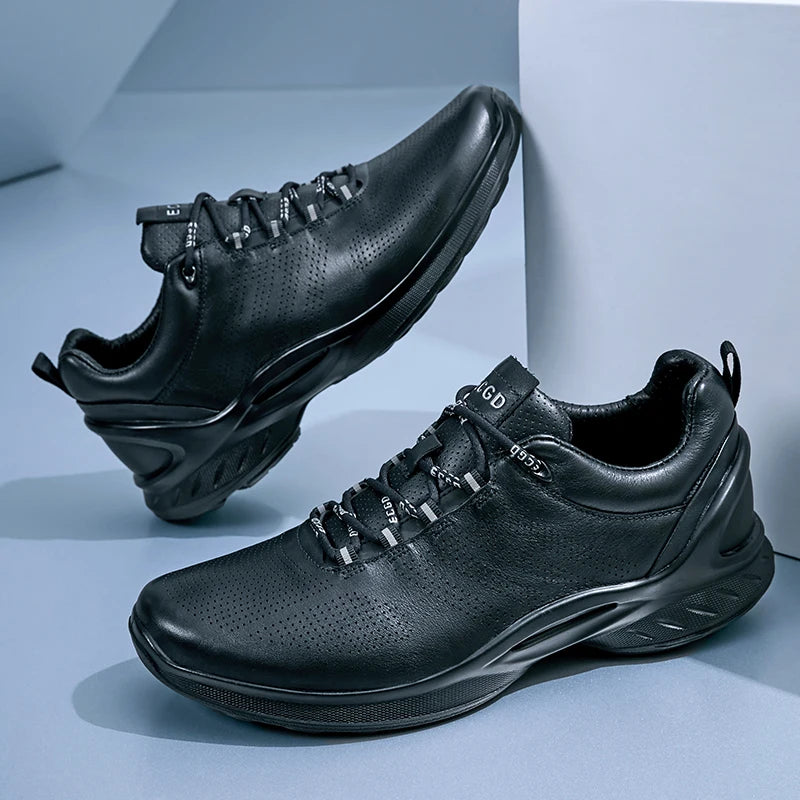 Fashion Golf Shoes for Men Breathable Golf Training Shoes Comfortable Genuine Leather Casual Sneakers Low Top Golfer Footwear