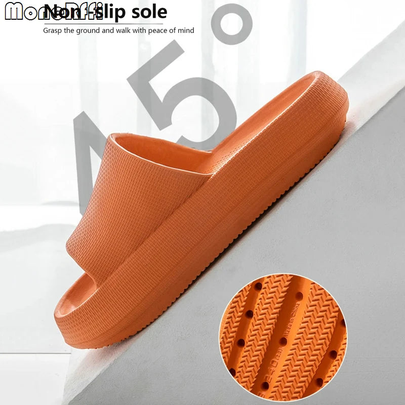 Summer Slippers Men Thick Sole Beach Slides Women Bathroom Anti-Slip Slipper Soft Sandals Fashion Flip-Flops Ultra-Light Shoes