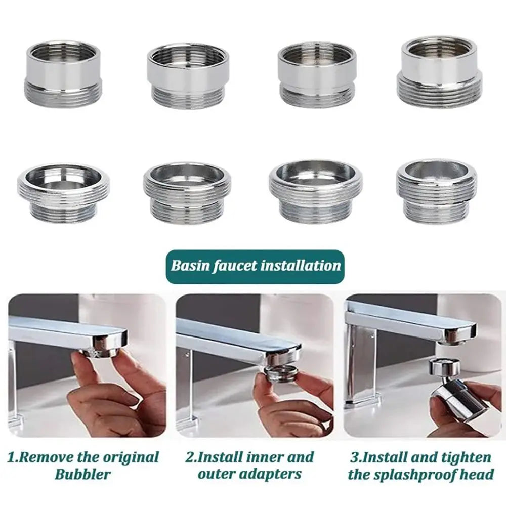 Kitchen Faucet Adapter 18/20/22/24mm To 22mm Male Female Saving Tap Connector Metal Filter with Washer Bathroom Accessories