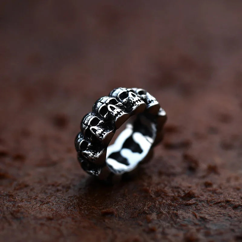 Beier New Store 316L Stainless Steel Ring Top Quality Punk Skull Ring Vintage Domineering Skull Fashion Jewelry LLBR8-225R