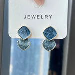 Load image into Gallery viewer, Bohemian Square Blue Zircon Stud Earrings For Women Fashion Enamel Geometric Pendant Earrings Charms Vintage Daily Jewelry Gift
