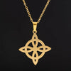 Creative Gold Color Witch Knot Pendant Women\\\\'s Necklace Fashion Exquisite Stainless Steel Pendant Girl Amulet Jewelry Gift