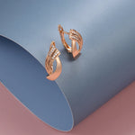 Load image into Gallery viewer, Kinel Hot Trend Glossy Dangle Earrings Necklace Sets 585 Rose Gold Simple Geometry Natural Zircon Women Daily Fine Jewelry Sets
