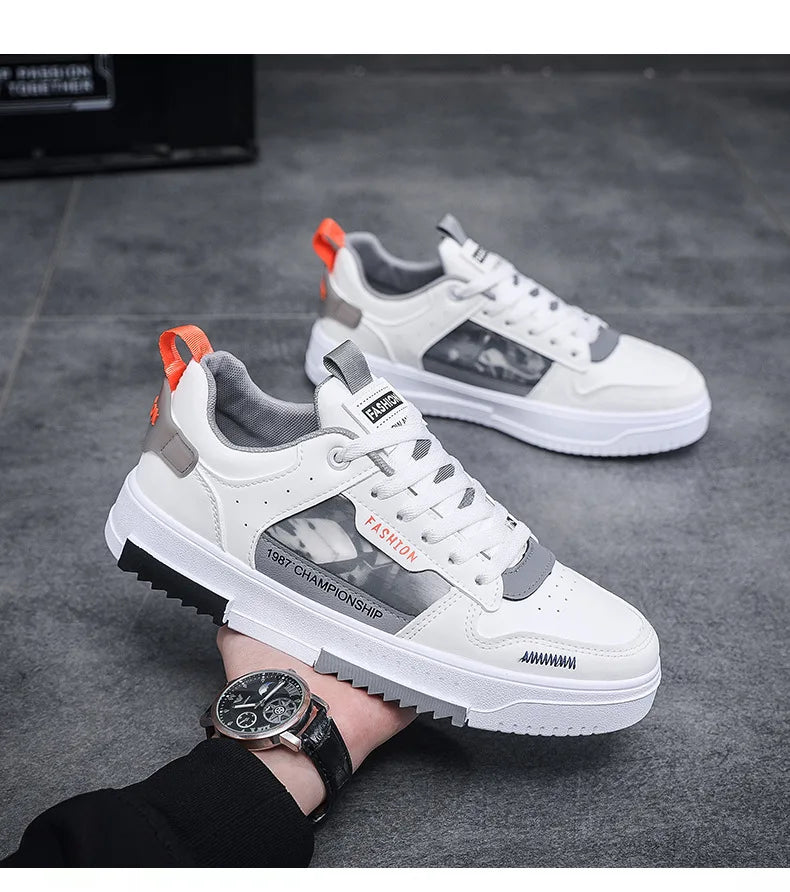 2023Men's Sneakers Flat Student Shoes Breathable Fashion Lace-Up Sneakers Men's Comfort Sports Jogging Shoes Zapatillas Hombre